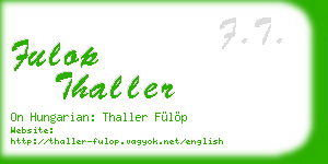 fulop thaller business card